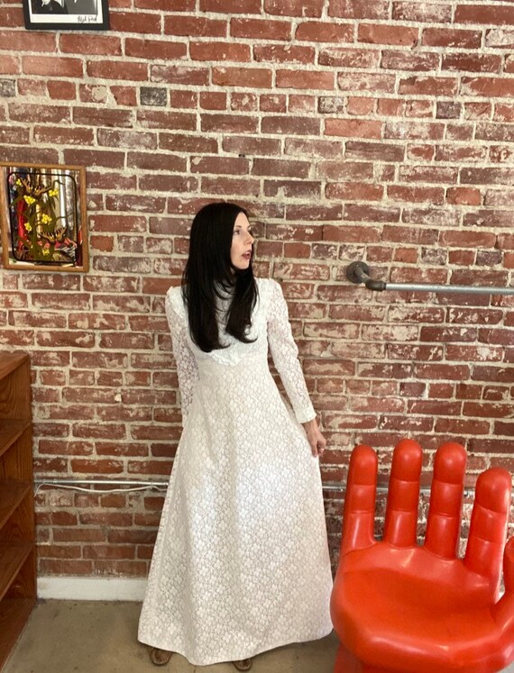 70s Victorian Lace Gown Size Extra Small