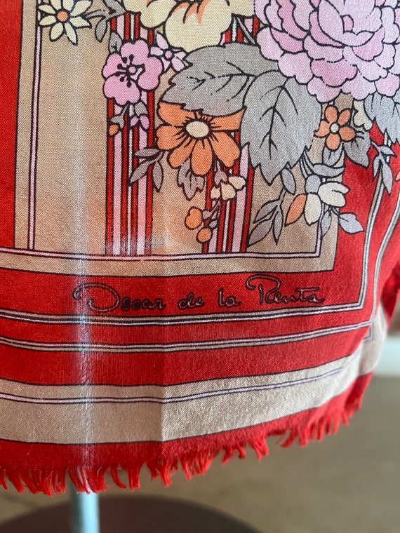 70s Oscar de la Renta long silk scarf