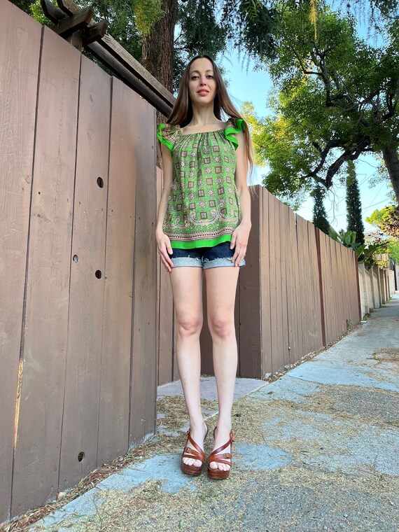 70s Bohemian Blouse Made in Japan - image 2