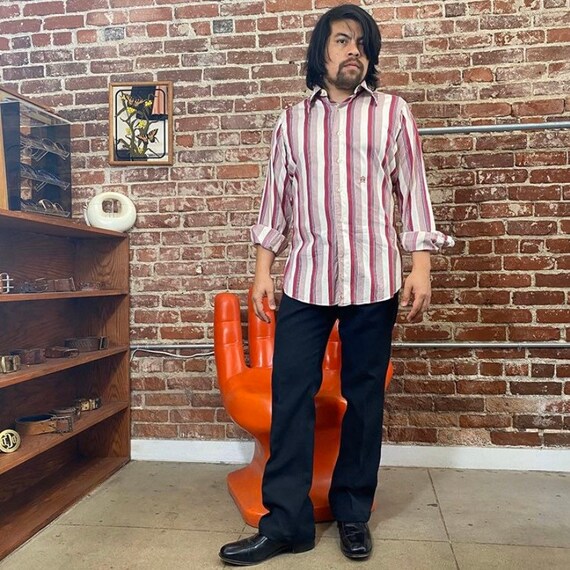 70s Mens Oleg Cassini Striped French 