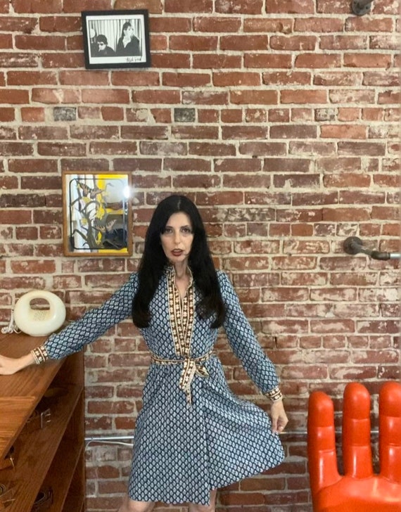 70s Cotton Wrap Dress Size Small