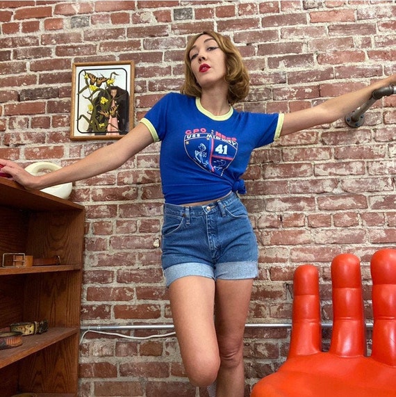 70s Ringer Tee USS Midway Nautical T-Shirt