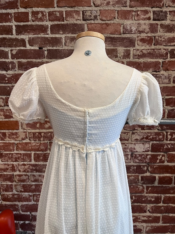 70s Swiss Dot Puff Sleeve Gown - image 9