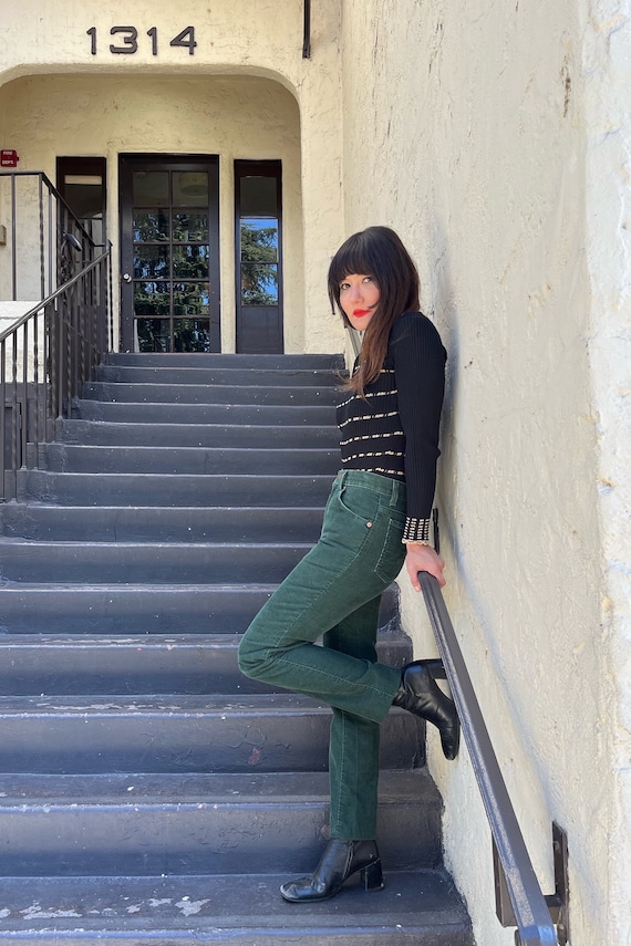 70s Levi’s Forest Green Corduroy Strait Leg Jeans