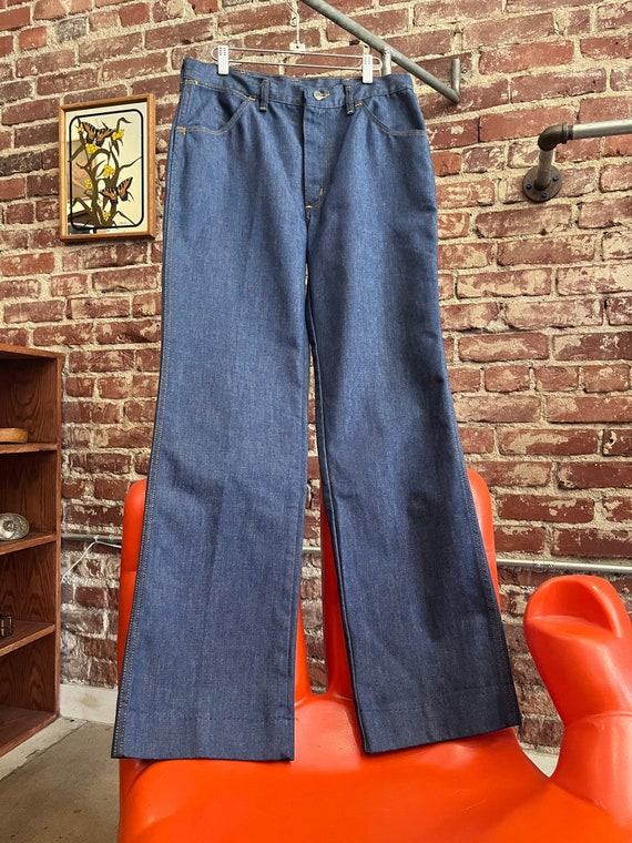 Mens ‘70s Permanent Press Strait Leg Jeans, 30.5”… - image 1