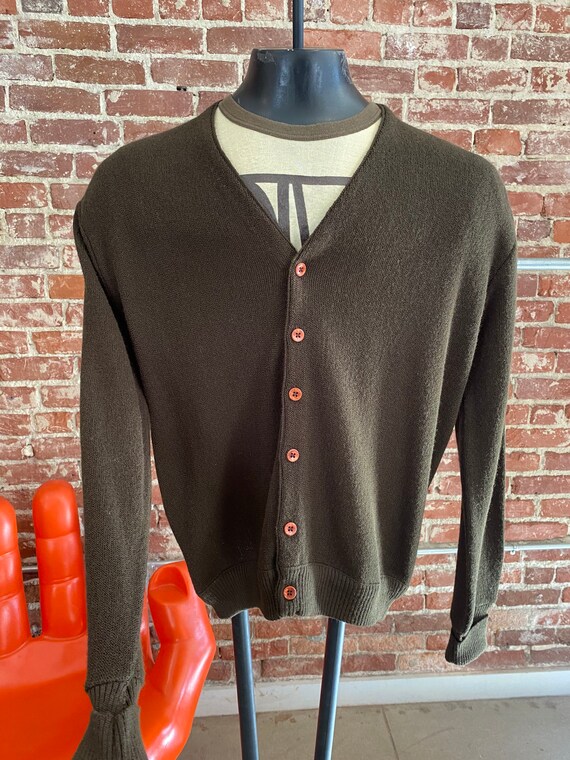 70s Men’s Chocolate Acrylic Cardigan