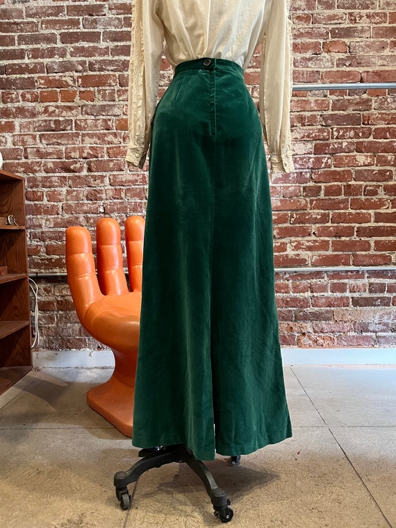 70s 100% Cotton Velvet Long Maxi Skirt - image 4