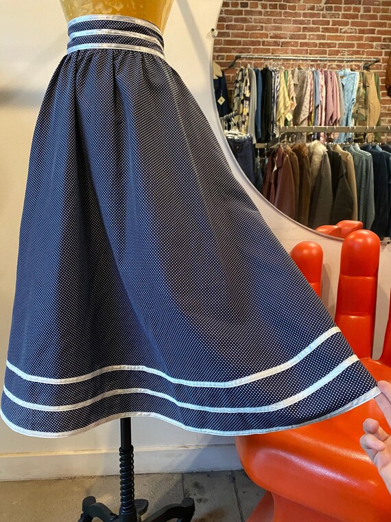 70s Navy Blue Gunne Sax Size 7 Prairie Skirt