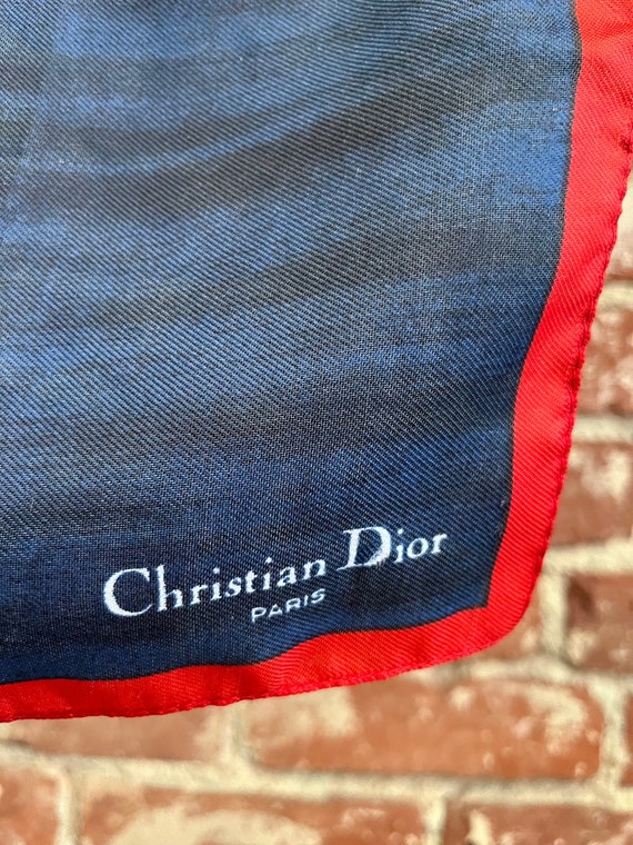 Mens 70s Christian Dior Pocket Square Small Scarf… - image 5