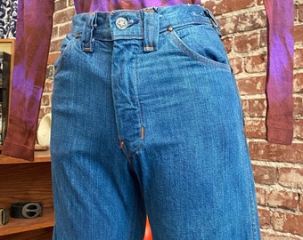 70s Straight Leg Denim Jeans With Tangerine Top Stitching 27 | Etsy  Australia