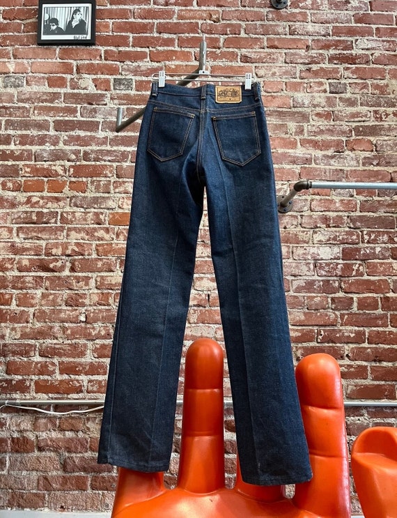 70s 100% Cotton Denim Strait Leg Jeans - image 7