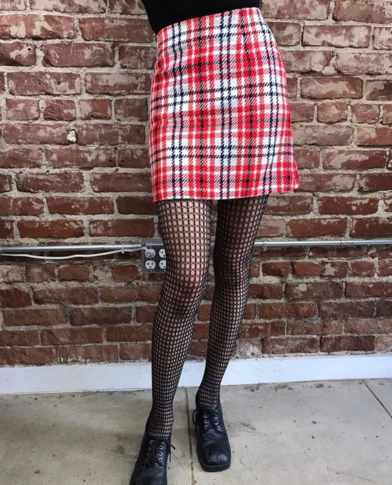 70s Mod Plaid Mini Skirt