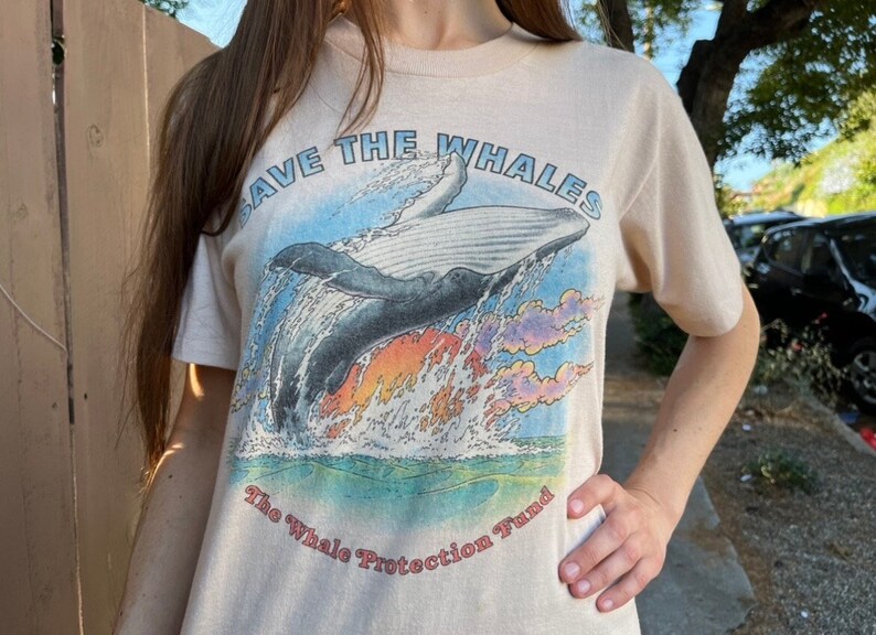 70s Rare and Historic Save the Whales Campaign T-shirt the Whale ...