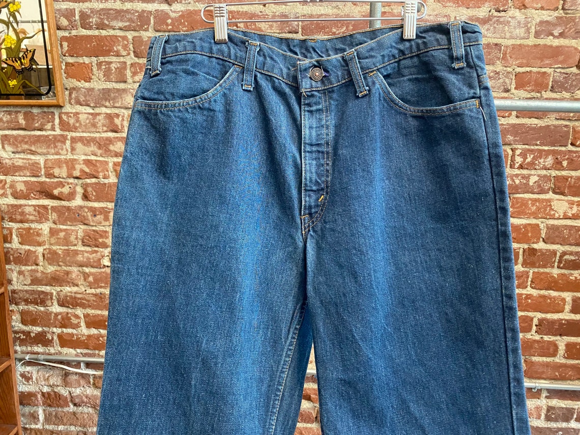 Mens 70s Levis 684 Dark Denim Flared Jeans 36 Waist by 31 | Etsy
