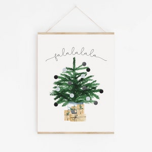 8x10 Scandinavian ~ Hygge ~ Watercolor ~ Printable Christmas Wall Art &quot;Falalalala&quot;