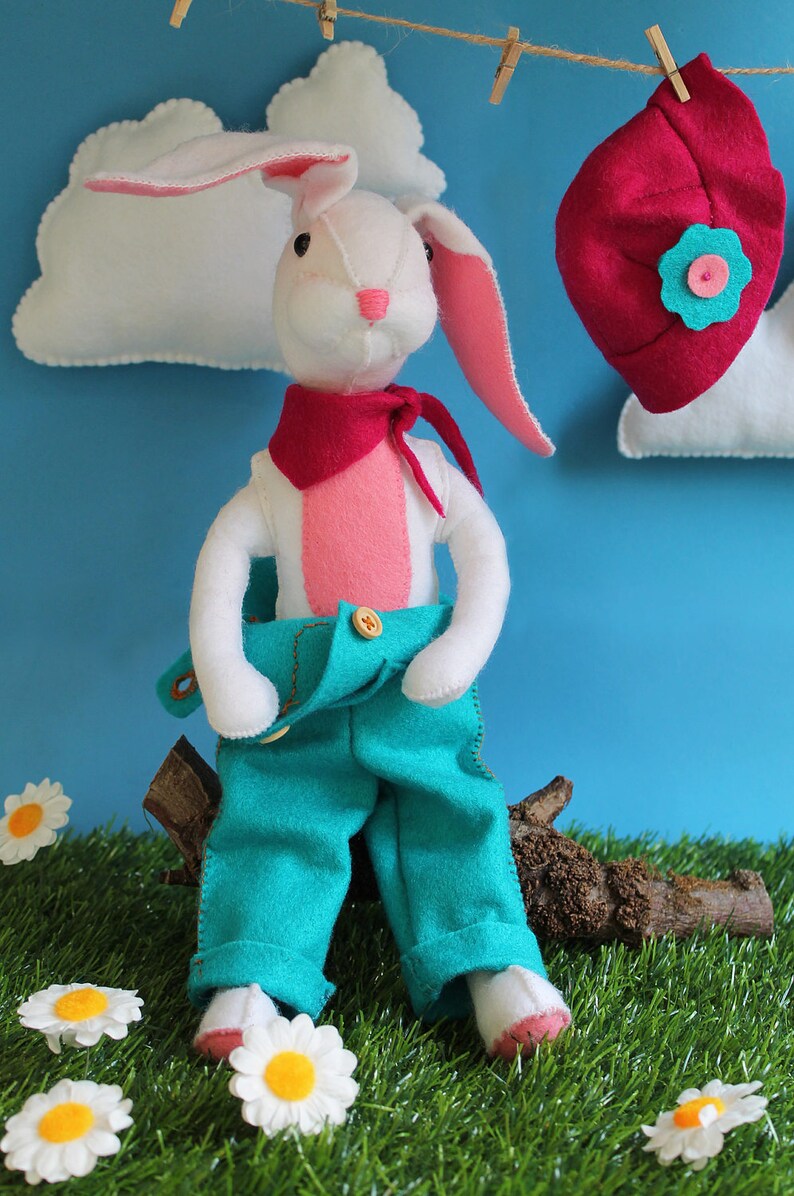 Willow Rabbit PDF Pattern. Felt Plush Toy Pattern Felt Animal Etsy