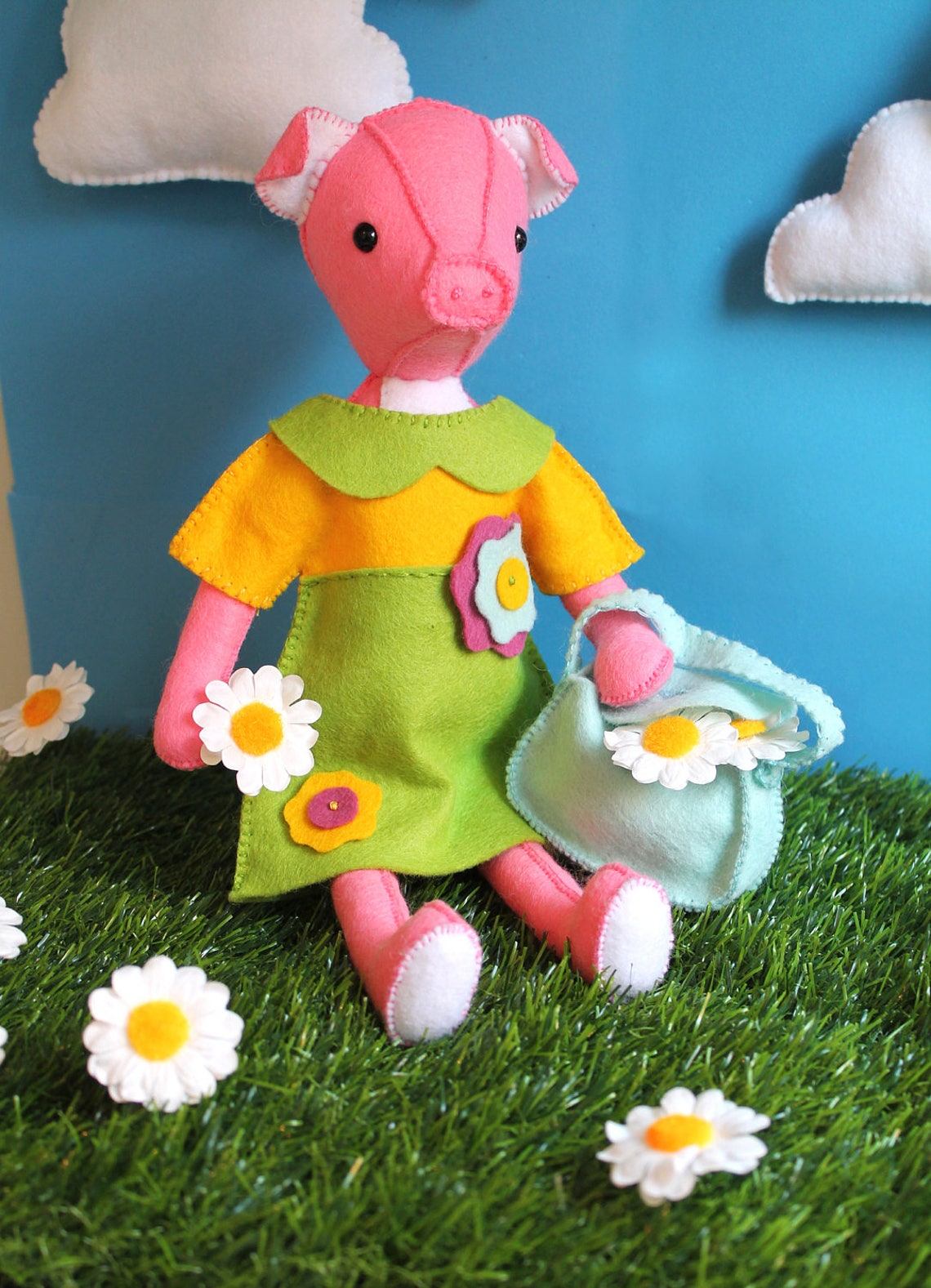 Tilly Pig PDF Pattern. Felt Plush Toy Pattern Felt Animal | Etsy