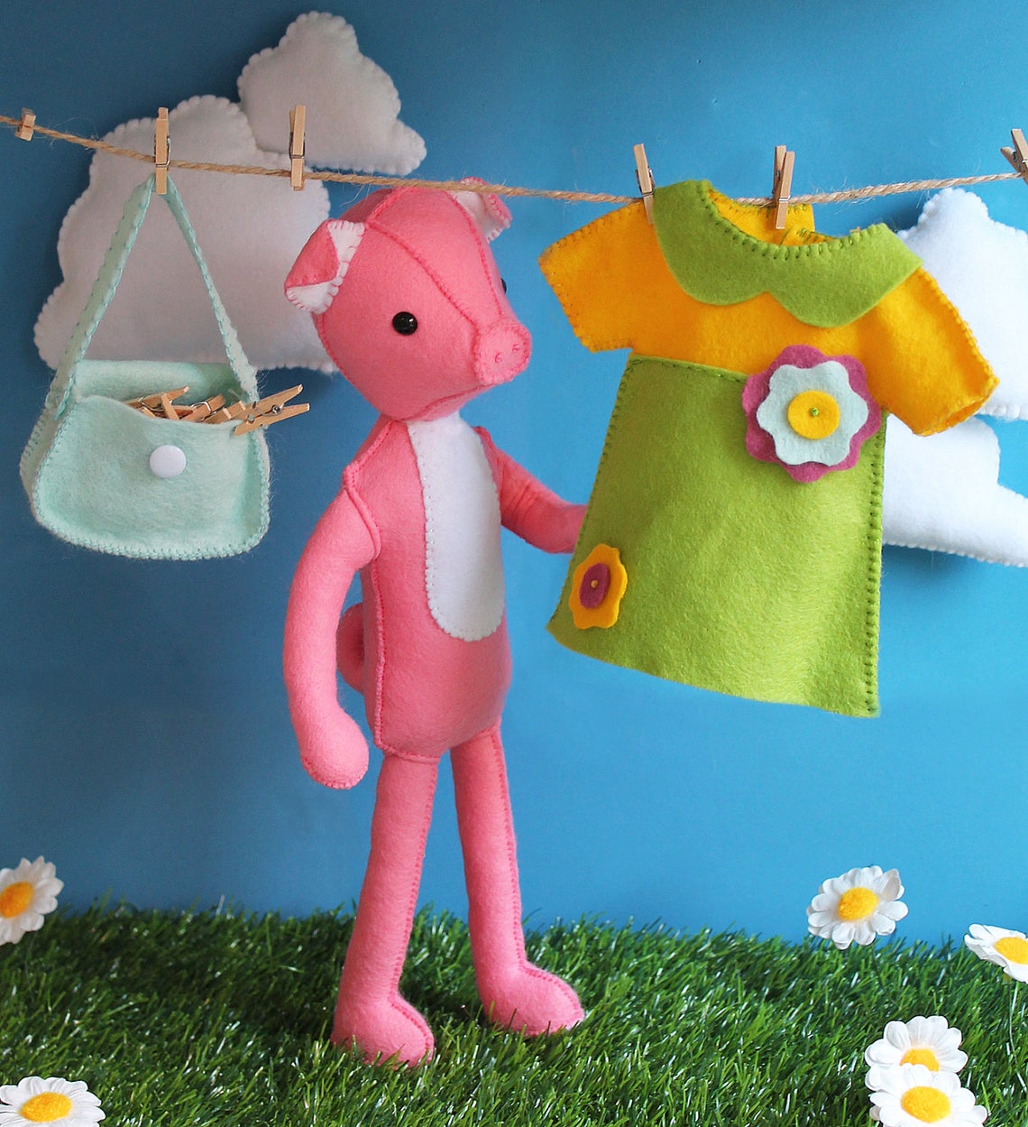Tilly Pig PDF Pattern. Felt Plush Toy Pattern Felt Animal | Etsy