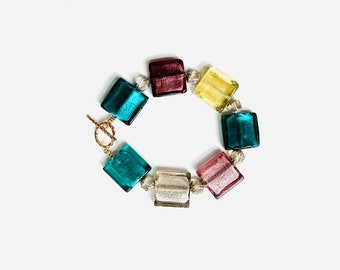 Italian Murano glass beaded bracelet.