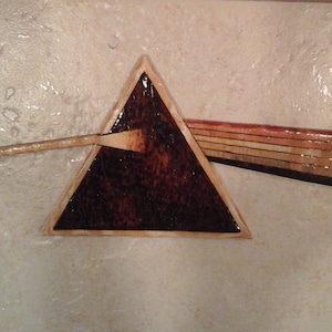 Pink Floyd Dark Side of the Moon Prism Wood Burned Plaque