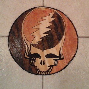 Grateful Dead Wood  Burned Plaque