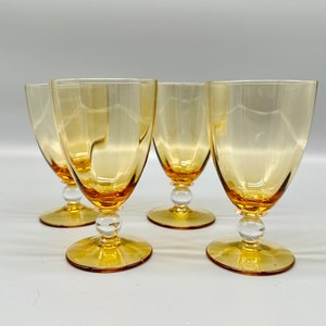 Bryce Contour Amber Wine Goblets, Set of 4