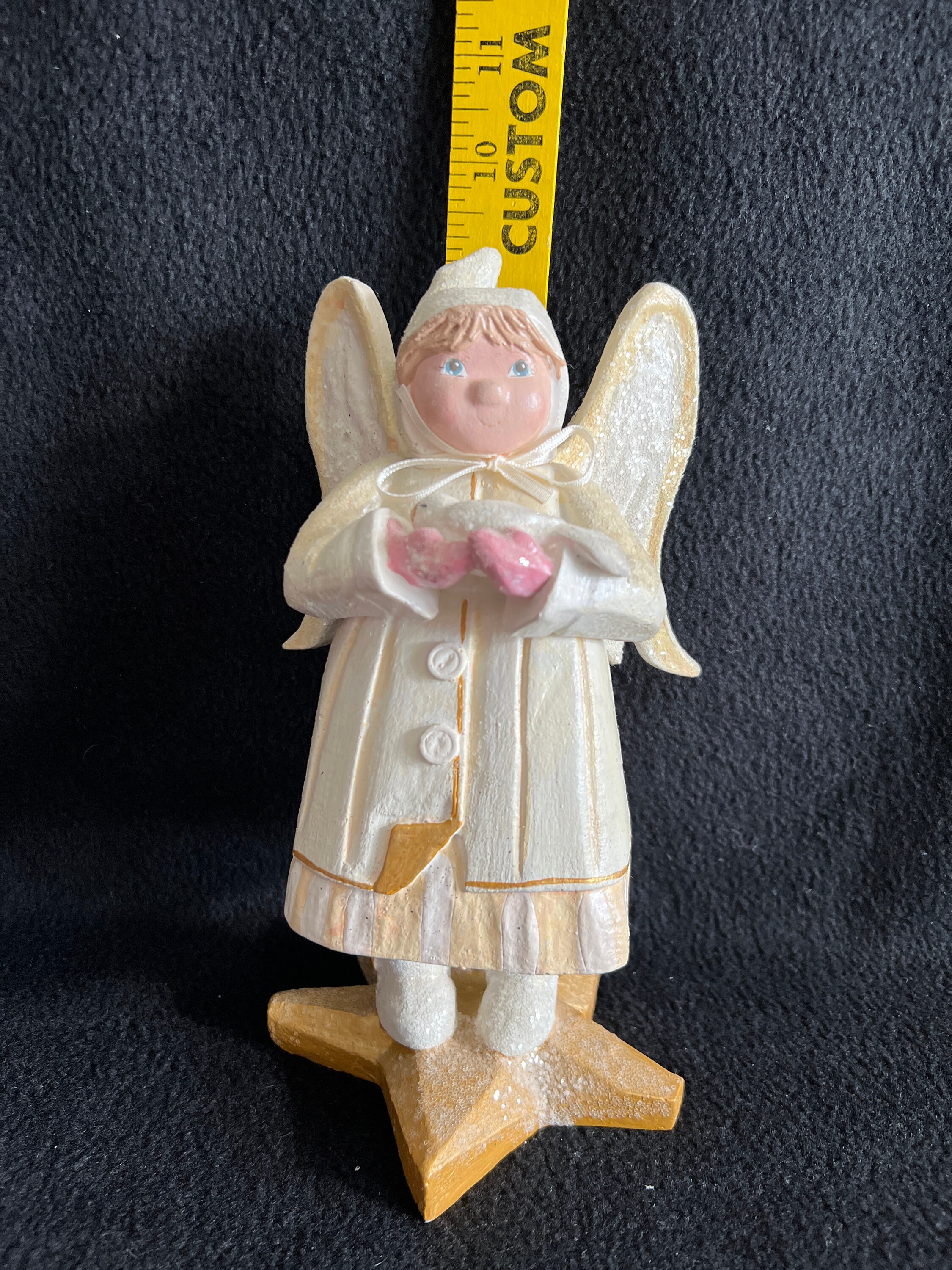 1996 House of Hatten Snow Angel Holding Dove Bird by Denise Etsy