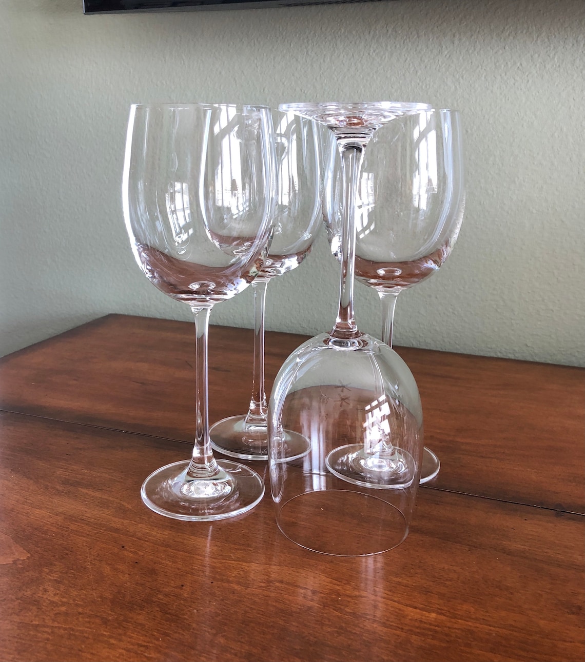 12oz Lenox Crystal Clear Wine Stemmed Wine Glasses Set of 4 Etsy
