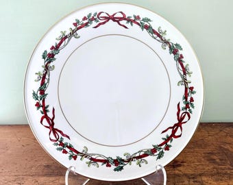 Royal Worcester “Holly Ribbons” 11” Cake Plate, England