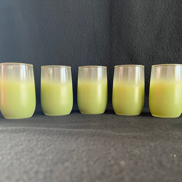 Blendo Ombre Green Juice Glasses by West Virginia Glass Specialty, Set of 5