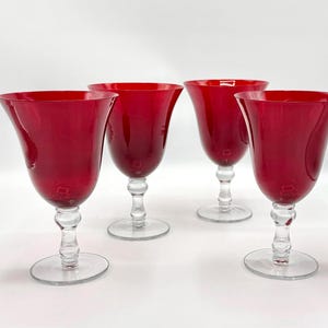 Ruby Red Water Goblets by Home Essentials, Set of 4 and 2