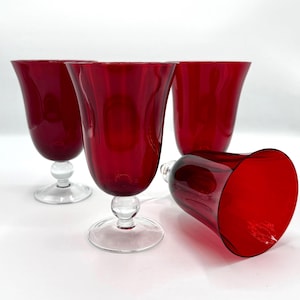 Nobel Excellence Ruby Red Water Goblets, Set of 4