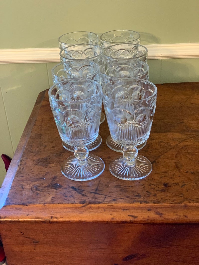 8oz U.S. Glass or BartlettCollins Manhattan Pattern Bullseye Etsy