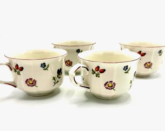 Villeroy and Boch Petite Fleur Flat Cups, Set of 4
