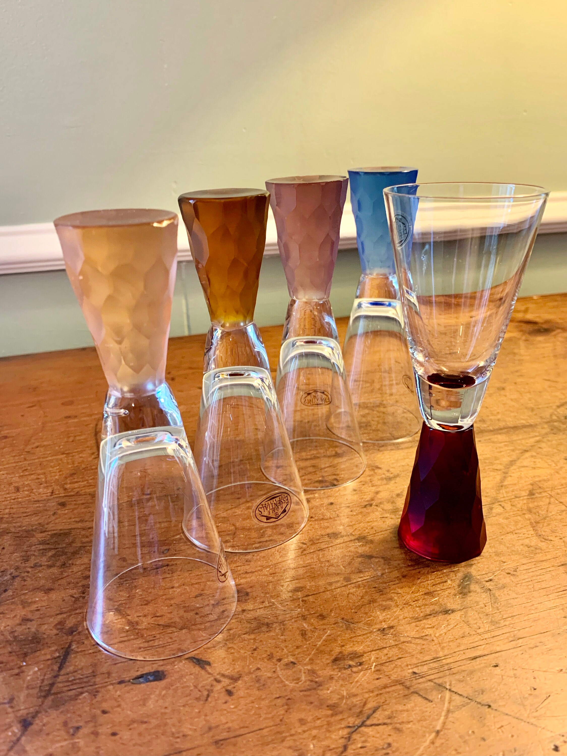 2oz MulitColor Wide Stem Cordial/Shot Glasses By Home Etsy