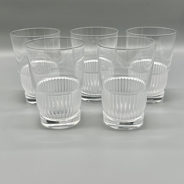 Unique Rare Crystal Highball Glasses by Royales De Champagne, Set of 5