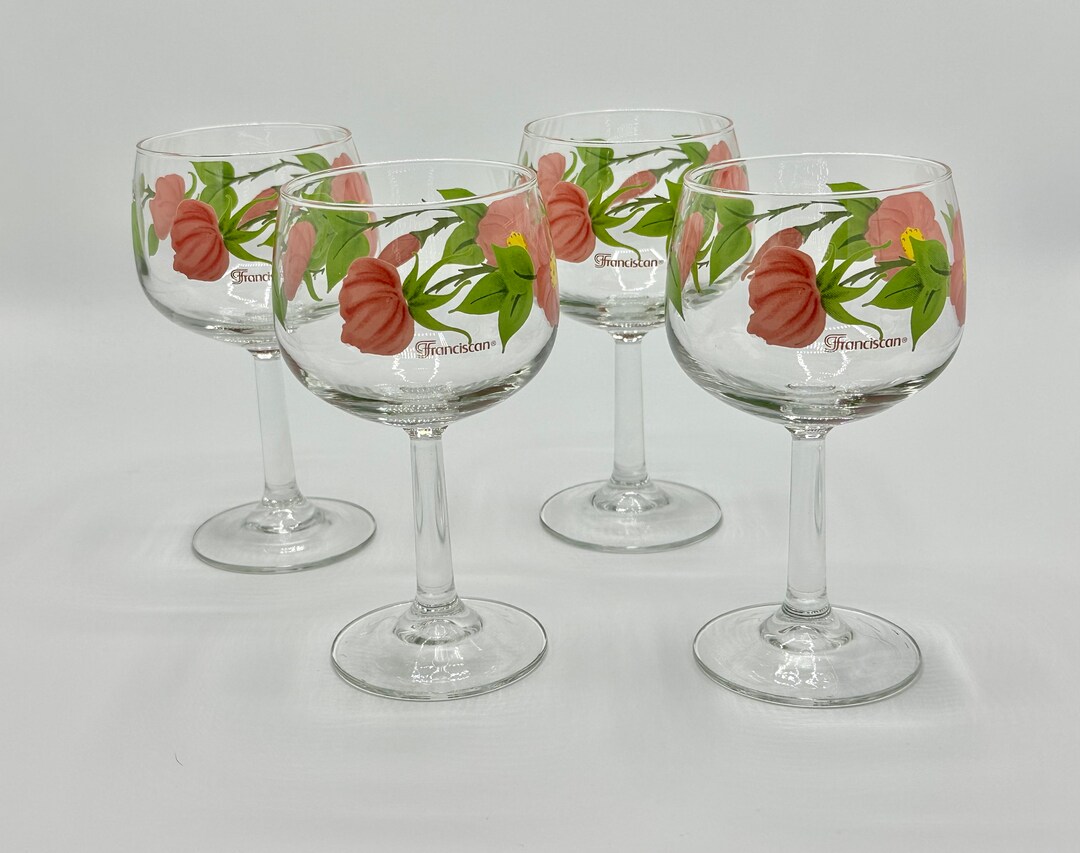 Desert Rose Wine Goblets by Franciscan Slight Irregularities Etsy
