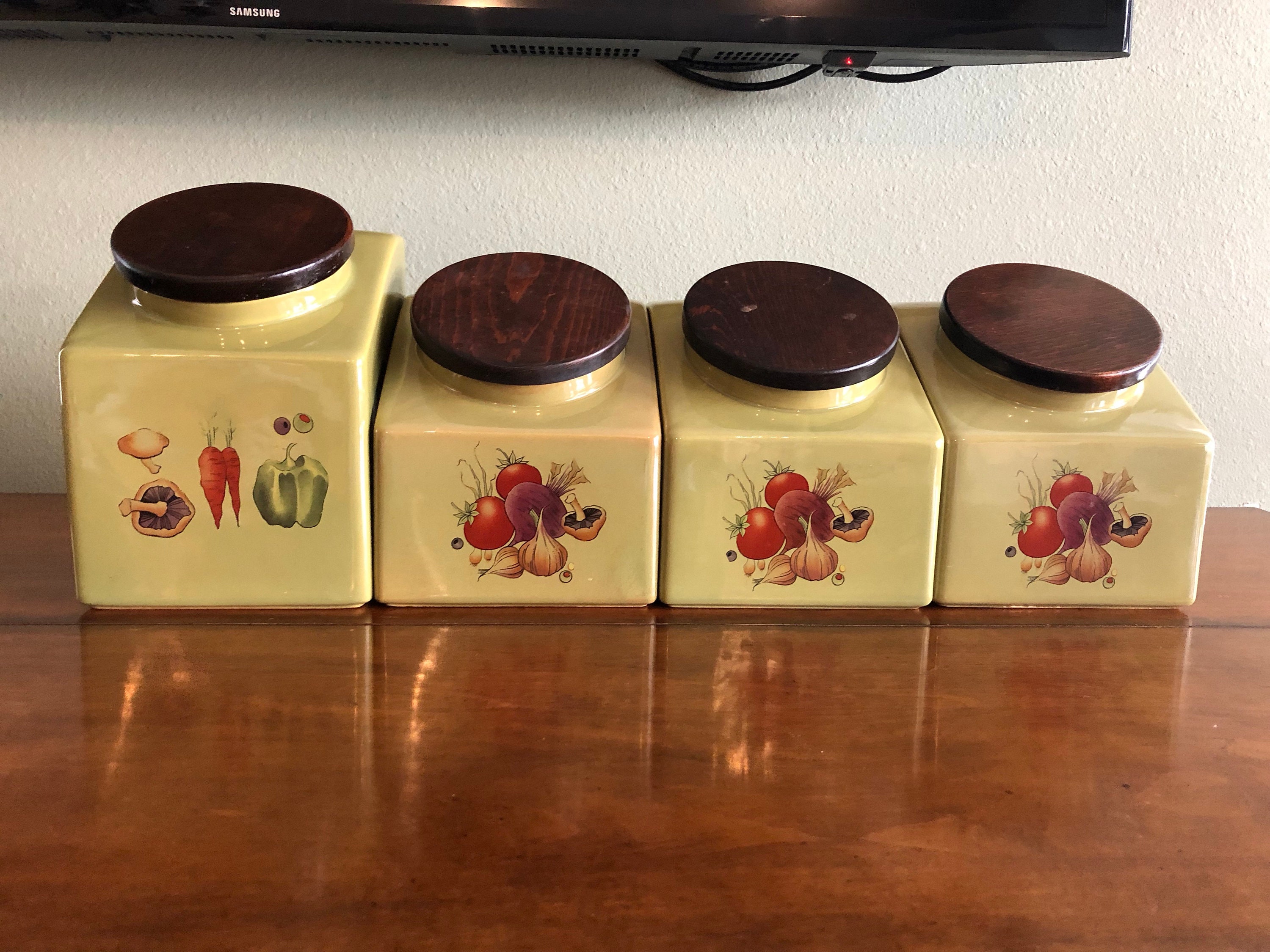 Canister Sets Jars & Containers Vintage MCM Hyalyn Ceramic Kitchen