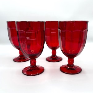 Arlington Red Tea Goblets by Mosser Glass Company,  Sets of 4 or 5