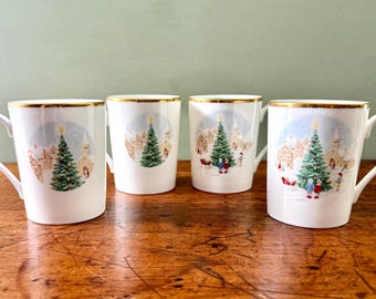 Mikasa “Merry Christmas” Mugs, Set of 4