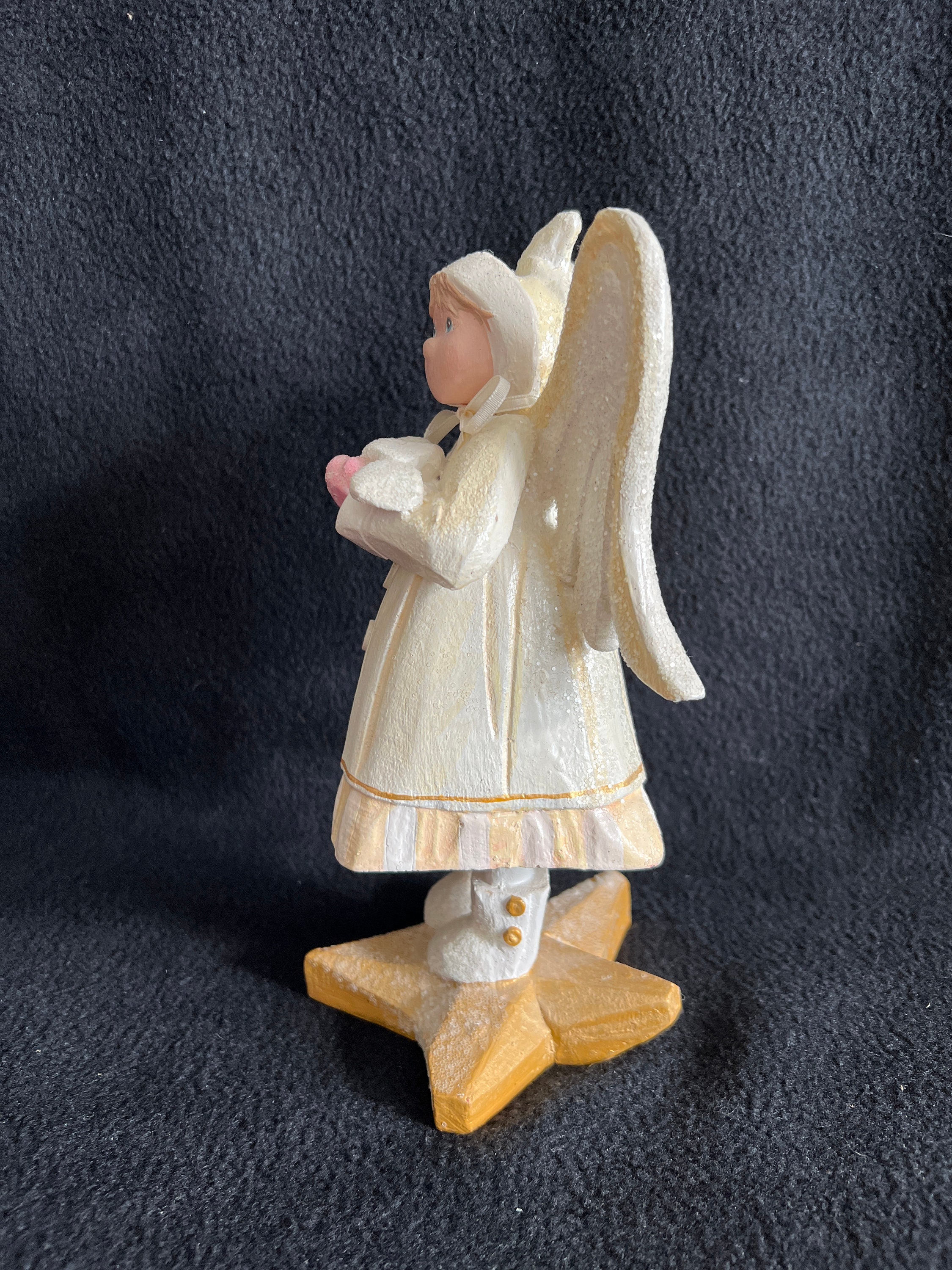 1996 House of Hatten Snow Angel Holding Dove Bird by Denise Etsy