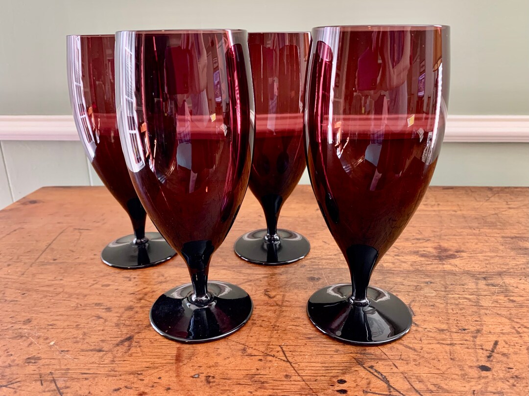 Amethyst Iced Tea Goblets Set of 4 Etsy