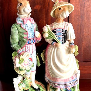 Large Fitz and Floyd Pair of Old World Rabbits, Very Rare - Etsy