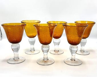 Artland Iris Amber Wine Goblets,  Set of 6