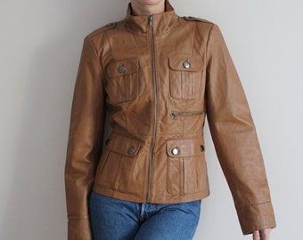 80s Faded Leather Jacket / Zip Jacket / Street Wear / Casual 80s Faded Leather Jacket / Zip Jacket / Street Wear / Casual