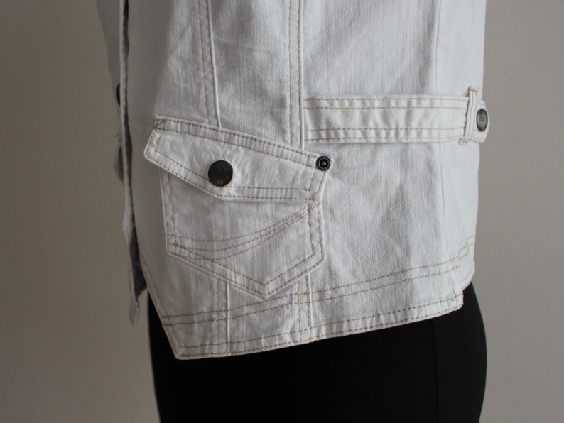 White Vest White Denim Vest Jean Vest Women's White Etsy