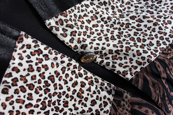 Patchwork Animal Print Cardigan Leopard Print Tig… - image 8