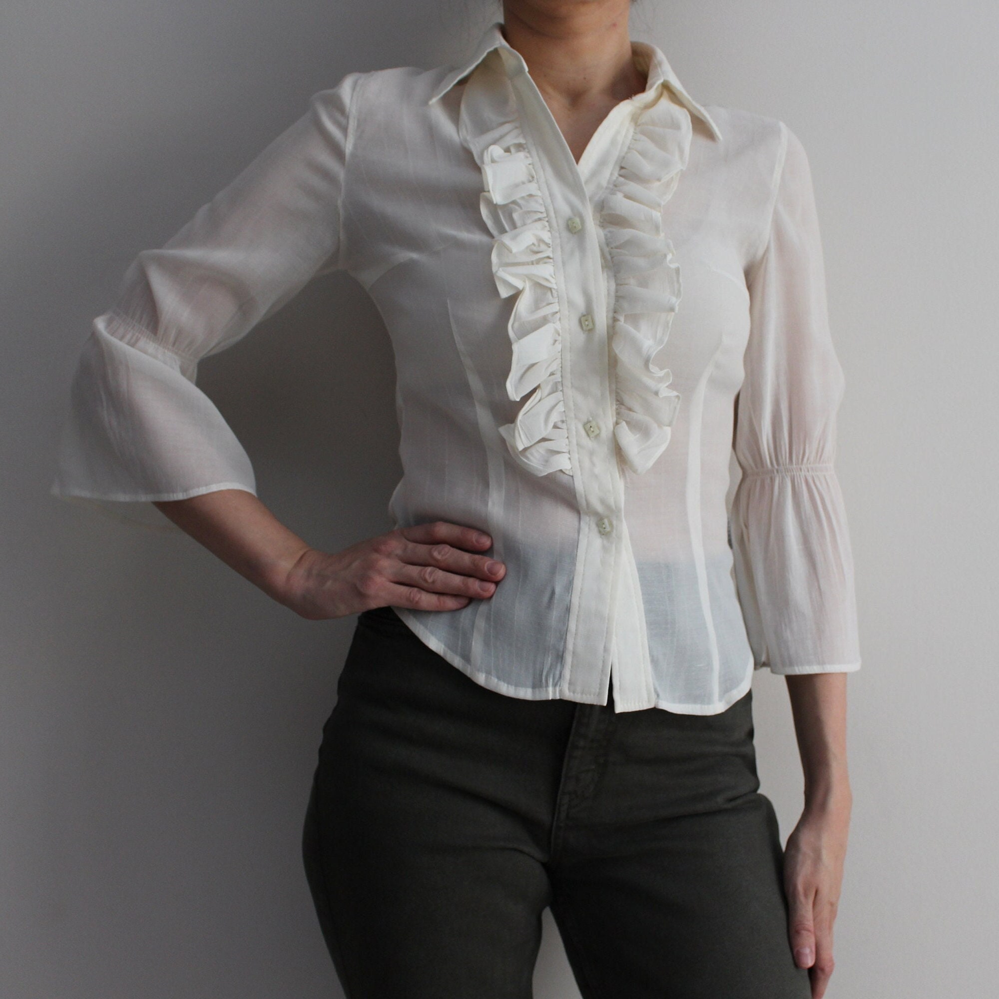 sheer ivory blouse