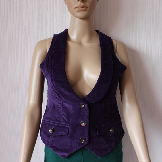 Purple Vest Women's Velvet Vest Purple Velvet Vest
