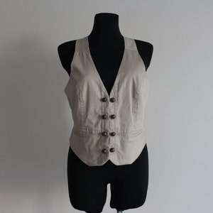 Beige Vest Women's Beige Waistcoat Marching Band Vest Gilet for Women Large/XL Size